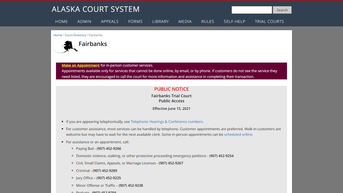 Fairbanks Court Directory - Alaska Court System