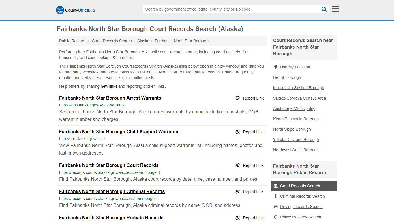 Fairbanks North Star Borough Court Records Search (Alaska) - County Office