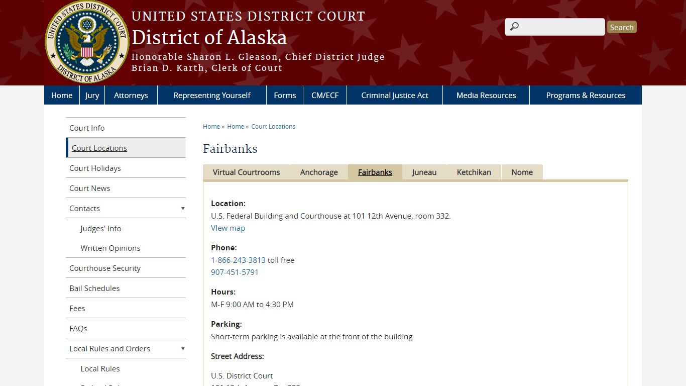 Fairbanks | District of Alaska | United States District Court